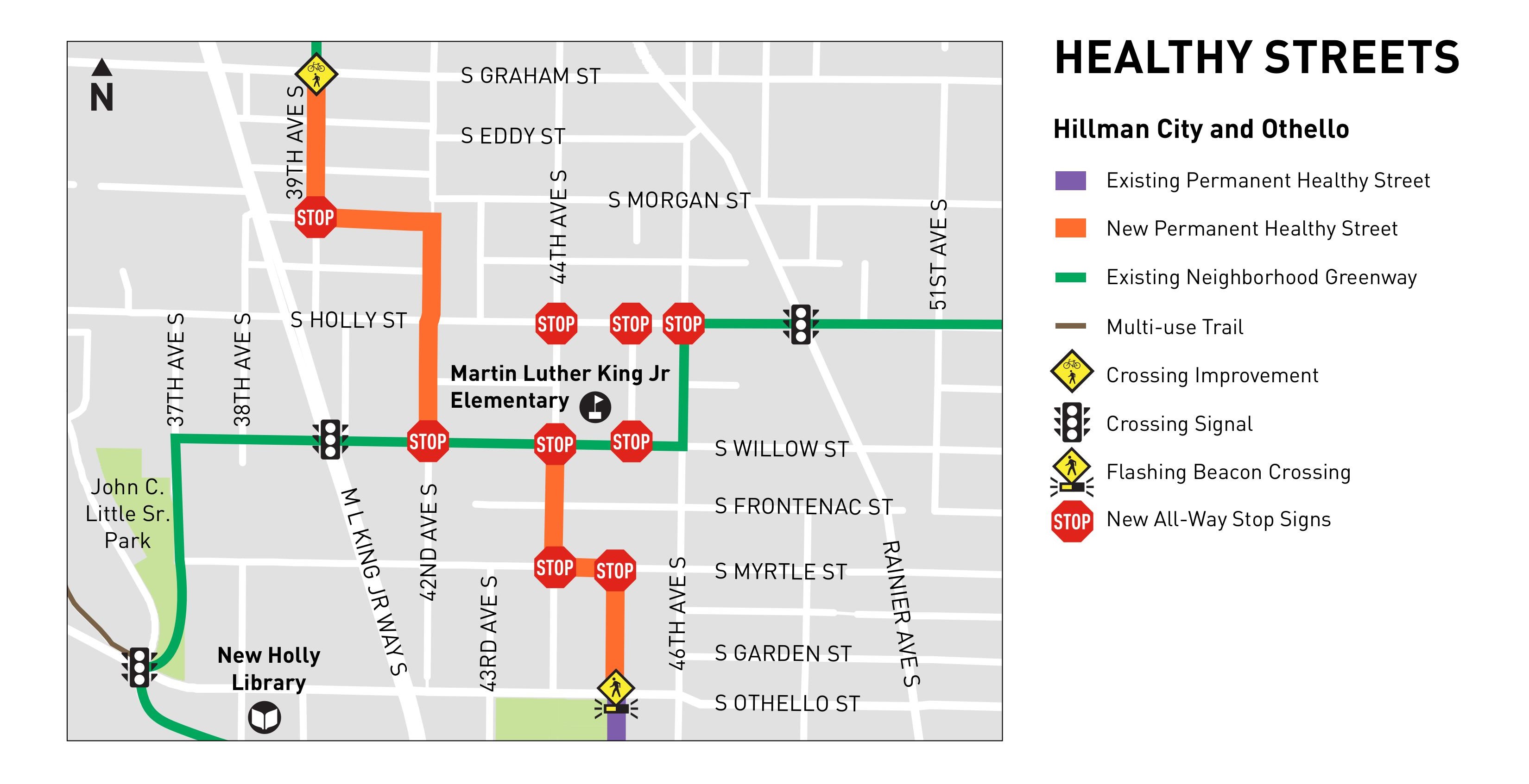 Healthy Streets map of Hillman City and Othello
