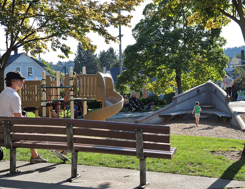Playground and benches