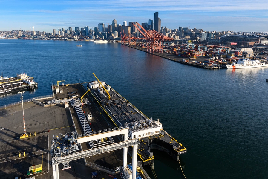 View of downtown from the port
