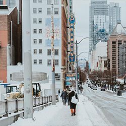 Snowy urban street