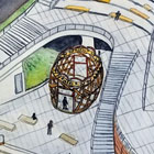 A drawing showing what the installed artwork will look like